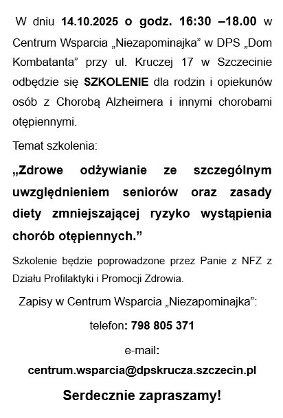 Zaproszenie do udziału w szkoleniu